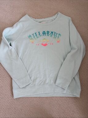 Billabong Mint Green Crewneck with Graphic Logo